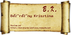 Bárány Krisztina névjegykártya