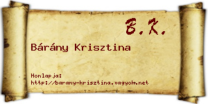 Bárány Krisztina névjegykártya
