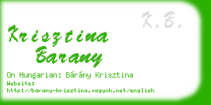 krisztina barany business card